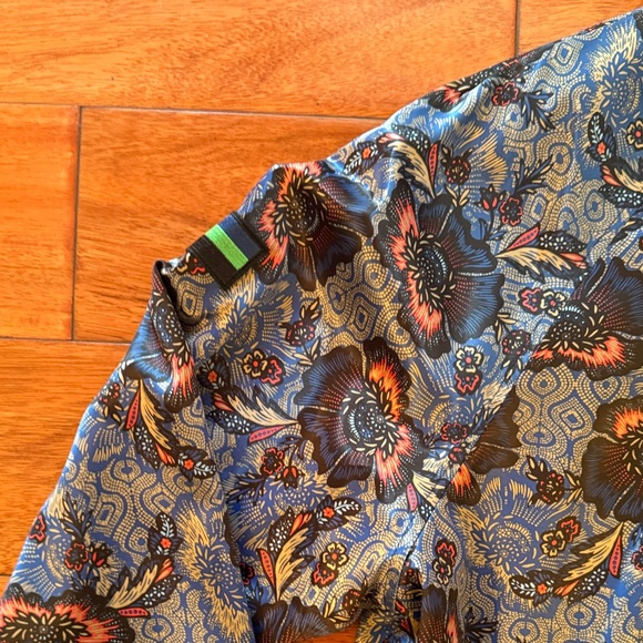 Houston White Floral Patterned Men's Bomber Jacket Size Large - Picture 6 of 11